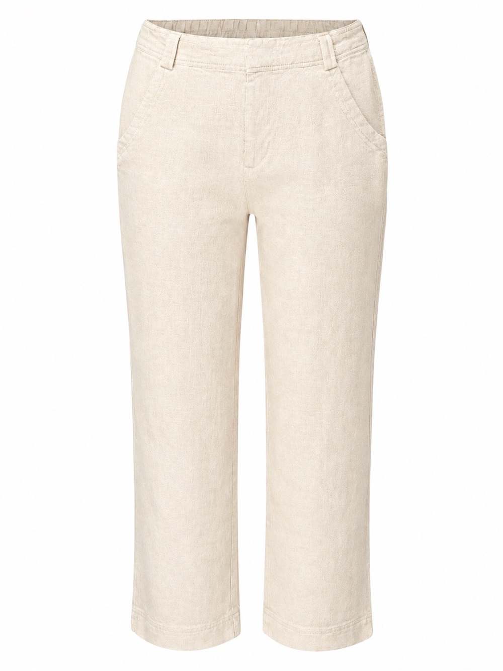 Free People cream linen blend cropped trouser pants, size 4